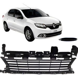 Tela Frontal Inferior Central Parachoque Logan Ano 2014 2015 Preto