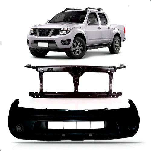 Kit Parachoque E Painel Frontal Para Frontier 2008 A 2013 Preto