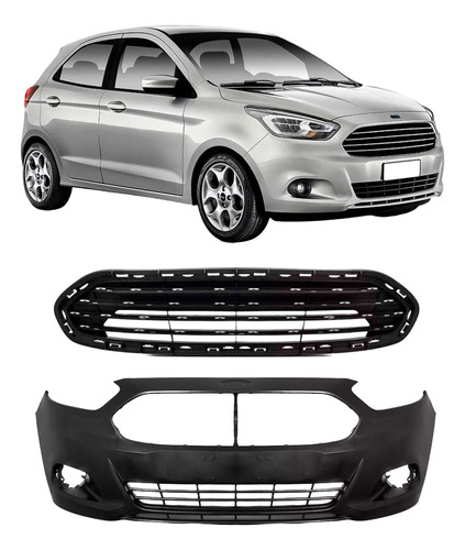 Envolvente Para Ford Ka Hatch E Sedan 2015 A 2018 C/ Grade Preto