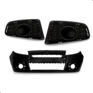 Kit Parachoque Para Sandero 2012 2013 2014 Par Tampas Milhas Preto