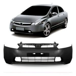 Parachoque Dianteiro Para New Civic 2006 A 2009 Com Furo Preto
