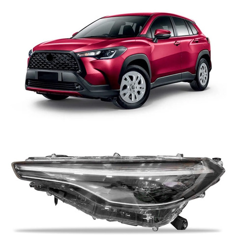 Farol Para Corolla Cross 21 22 2023 2024 Com Motor 1ª Linha - Esquerdo/motorista