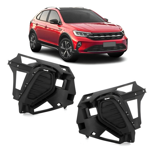 Par Moldura Milha Sem Furo Nivus 2020 2021 2022 Preto