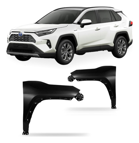 Par Paralama Rav4 2019 A 2023 S/ Furo Pisca C/ Furo Moldura