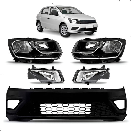 Kit Frente Parachoque Gol G8 2018 A 2023 Par Farois E Milhas Preto