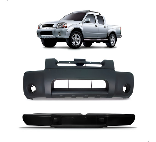 Kit Parachoque Dianteiro/traseiro Frontier 2003 A 2006 Novo Preto