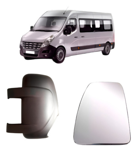 Kit Capa Retrovisor Master 2013 A 2025 Braço Curto + Lente