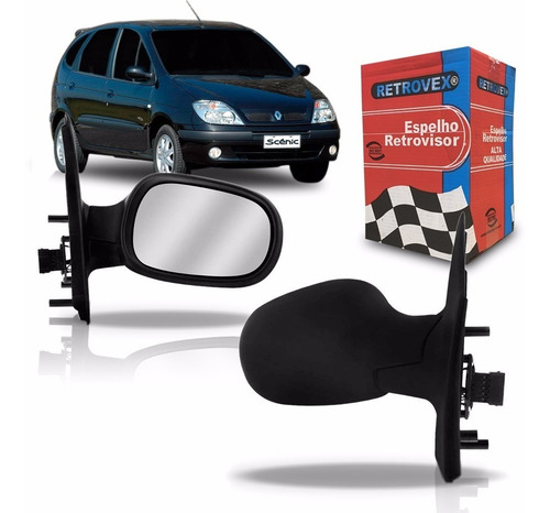 Par Retrovisor Renault Scenic 2001 A 2006 Regulagem Elétrica