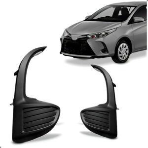 Par Grade Lateral Parachoque Diant. Para Yaris 2023 A 2025 Preto Ambos Lados