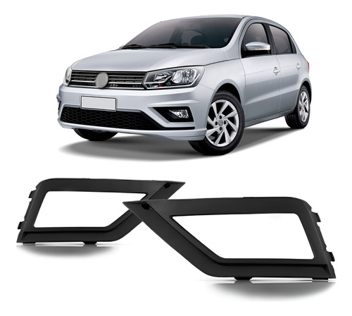 Par Moldura Farol Milha Gol 2018 A 2019 Com Furo Texturizado Ambos Os Lados