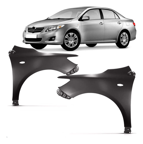 Par Paralama Para Toyota Corolla 2009 A 2013 C/ Furo Pisca