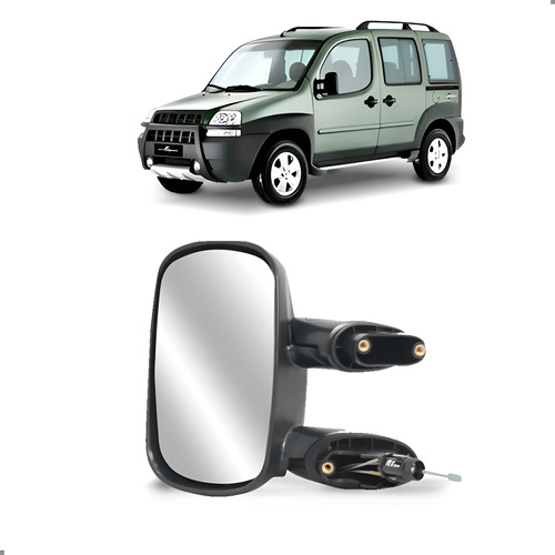 Retrovisor Lateral Doblo 2001 A 2021 Com Controle Esquerdo