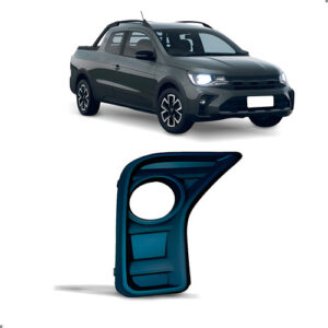 Moldura Tampa Farol Milha Saveiro 2023 24 2025 C/ Furo Milha - Preto - Direito