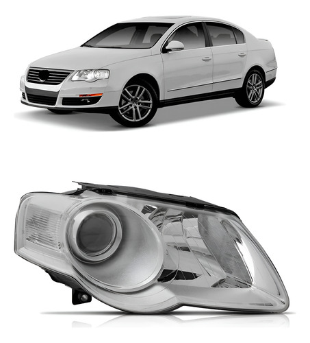 Farol Passat 06 2007 2008 2009 10 Elétrico S/ Motor 1ª Linha - Direito/passageiro