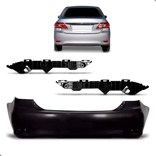 Kit Parachoque Traseiro Para Corolla 2012 2013 Alma Lamina