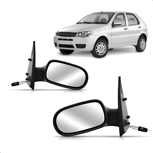 Par Retrovisor Externo Para Palio 2008 A 2010 Texturizado