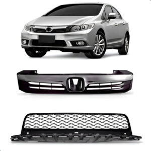 Tela Frontal Para Honda Civic 2012 A 14 Superior + Inferior Preto