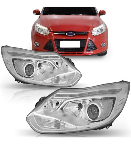 Par Farol Focus 2014 2015 Com Motor Com Led