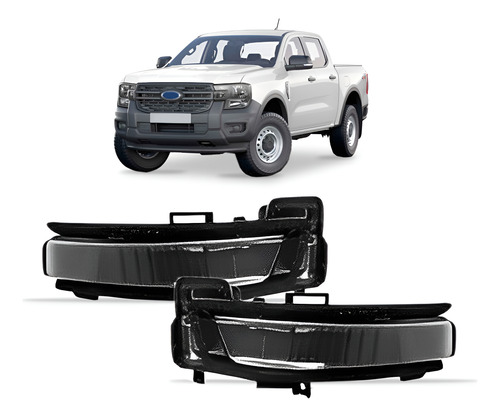 Par Sinaleira Retrovisor Ranger 2024 A 2025 Preto