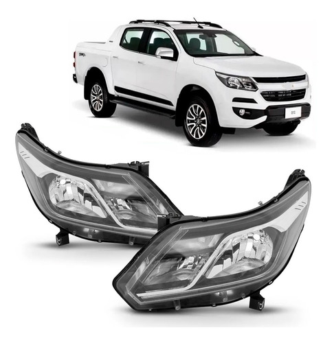 Par Farol S10 2017 A 2023 C/ Led E Reator