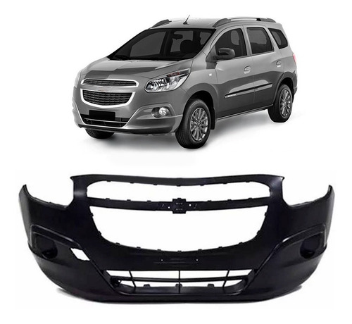 Parachoque Dianteiro Spin 2012 A 2018 Sem Furo Preto Preto