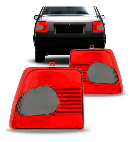 Par Lente Lanterna Traseira Tempra 1996 A 1999 (pingo) Fume Vermelho