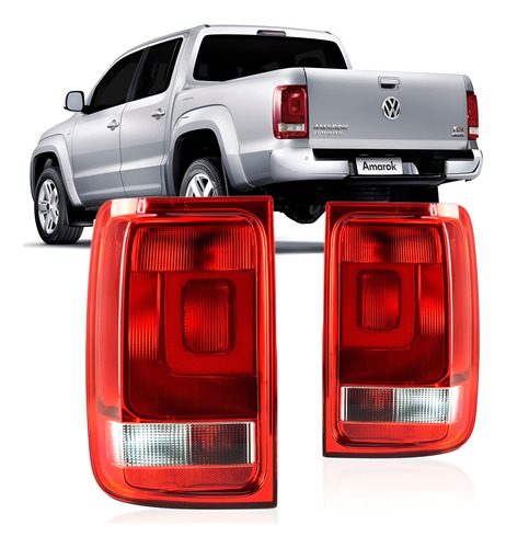 Par Sinaleira Traseira Amarok 2010 2011 2012 2013 Bicolor Vermelho