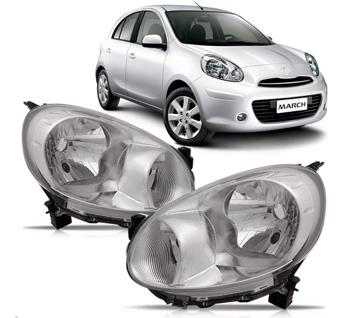Par Farol Dianteiro March 2011 A 2013 Cromado Manual