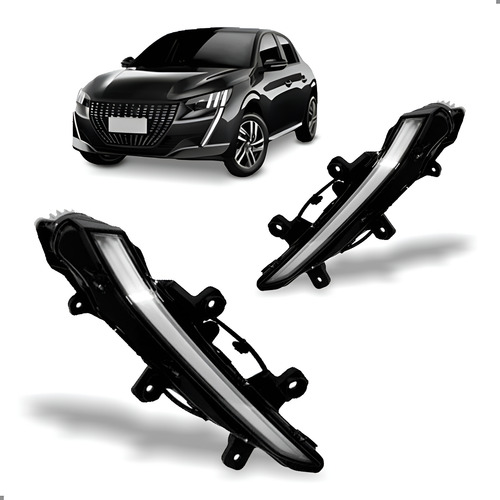 Par Farol Milha Auxiliar Drl Led Peugeot 208 2021 2022 2023 Ambos Lados