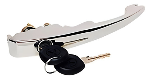 Macaneta Externa Com Chave Cromado Brasilia/variant Ii/fusca Prateado