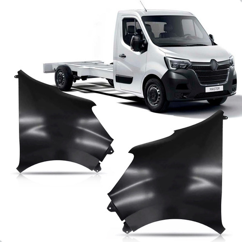 Par Paralama Compatível Renault Master 2022 2023 Preto