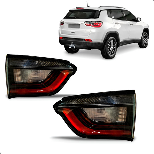 Par Lanterna Traseira Mala Para Compass 2022 A 2025 Com Led Ambos Lados