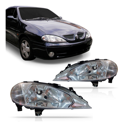 Par Farol Megane 2000 2001 2002 2003 2004 2005  Foco Simples