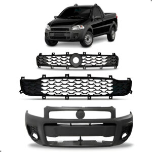 Kit Parachoque E Grade Para Strada Working 2014 A 2019 Preto