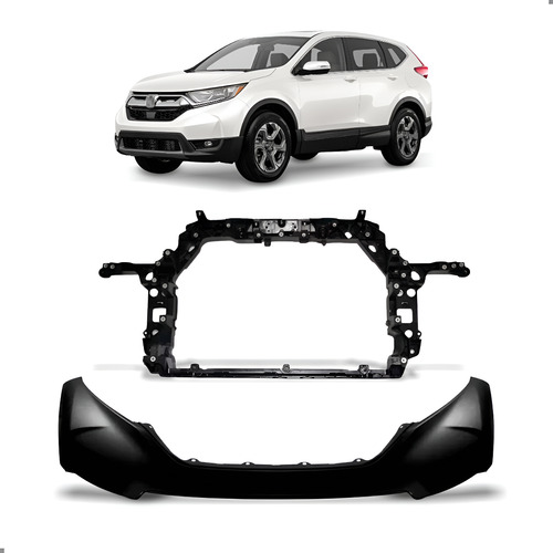 Kit Parachoque E Painel Frontal Para Crv 2018 2019 2020 Preto