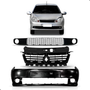 Kit Frente Parachoque Dianteiro Para Symbol 2009 2010 Á 2013 Preto
