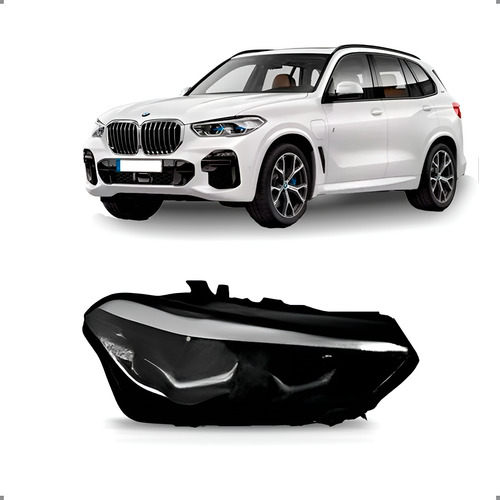 Farol Para Bmw X5 19 A 24 Full Led S/ Reator 4p Le 1ª Linha Direito/passageiro