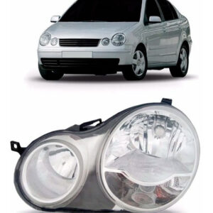 Farol Polo 2003 2004 2005 2006 Mascara Cromada 1ª Linha Esquerdo/motorista