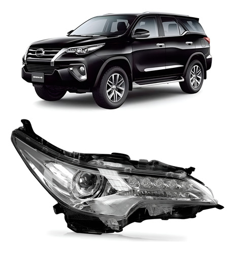 Farol Hilux Sw4 16 17 18 2019 2020 Elétrico Com Led 1ª Linha - Direito/passageiro