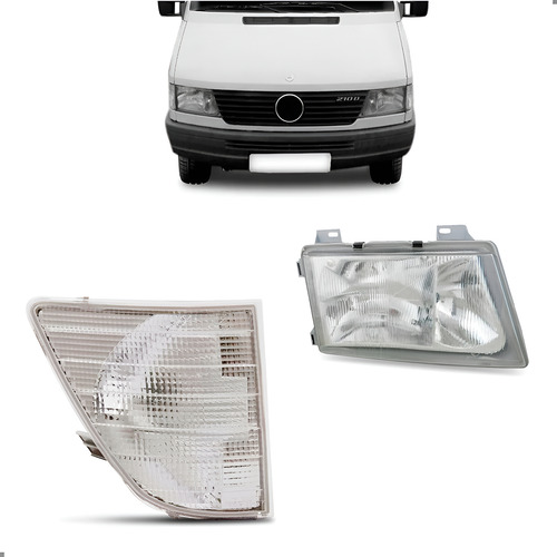 Kit Farol E Pisca Para Sprinter 1995 A 2005 Lado Direito Direito/passageiro