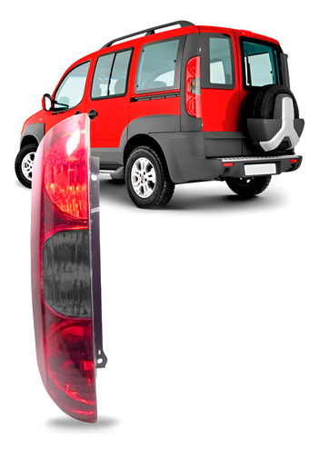 Lanterna Traseira Para Doblo 10 A 14 Fume (3 Furos) 1ª Linha Esquerdo/motorista