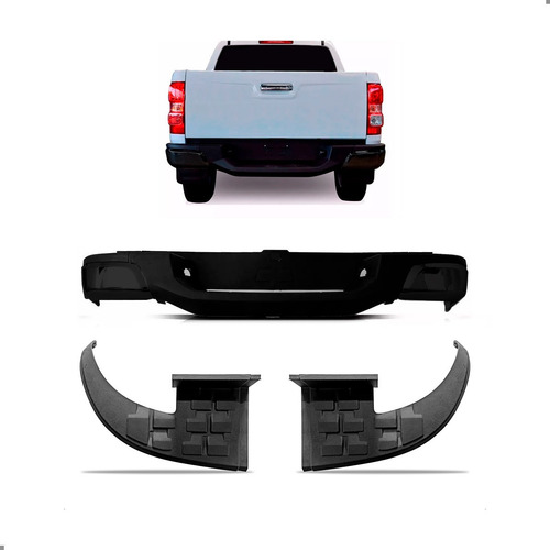 Kit Parachoque Traseiro Para S10 2012 A 2024 Com Polainas