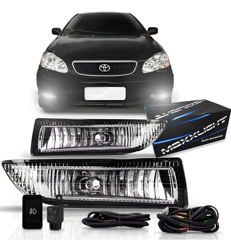 Kit Farol Neblina Milha Corolla Fielder 2003 2004 Transparente