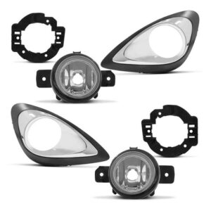 Kit Farol Auxiliar March 2015 À 2017 Com Grade Cromado.