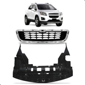 Kit Grade Defletor Para Tracker 2014 A 2016 Friso Cromado Preto