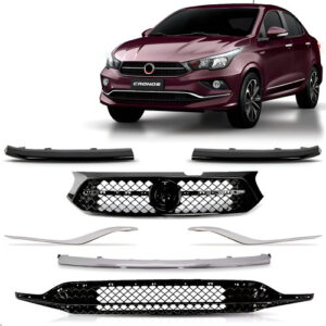 Tela Frontal Para Fiat Crono 20 19 18 17 Black Piano C/friso Preto