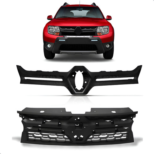 Kit Grade Para Renault Duster 2016 17 18 19 2020 Com Aplique Preto