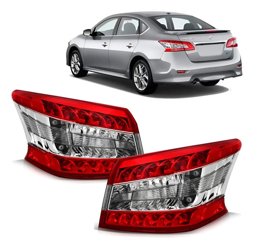 Par Sinaleira Traseira Canto Sentra 2014 A 2016 C/ Led