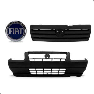 Kit Parachoque Para Uno Fire 2004 2005 Com Grade E Emblema Preto