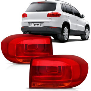 Par Lanterna Traseira Canto Tiguan 2012 A 2017 Vermelho